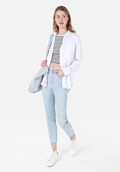 Image de Chemise À Manches Longues Blanc Regular Fit Femme