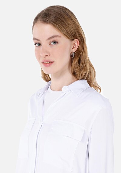 Image de Chemise À Manches Longues Blanc Regular Fit Femme