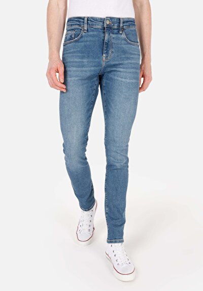Image de 041 Danny Pantalon Bleu Slim Leg Low Rise En Jean Slim Fit Homme