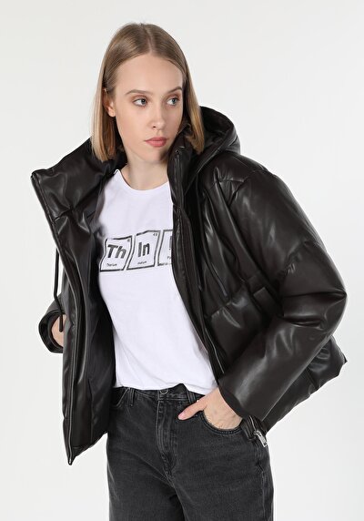 Image de Veste Pu Marron   Regular Fit Femme