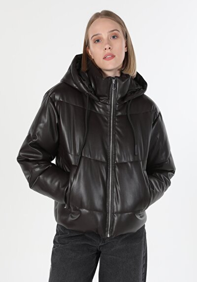 Image de Veste Pu Marron   Regular Fit Femme