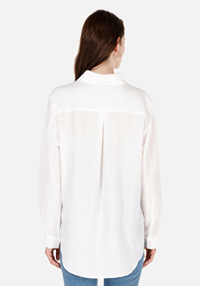 Image de Chemise À Manches Longues Blanc Regular Fit Rayé Ratière Femme