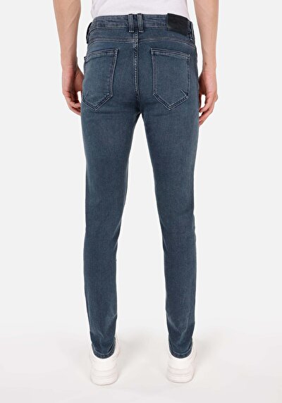 Image de 041 Danny Pantalon Bleu Foncé Slim Leg Low Rise En Jean Slim Fit Homme