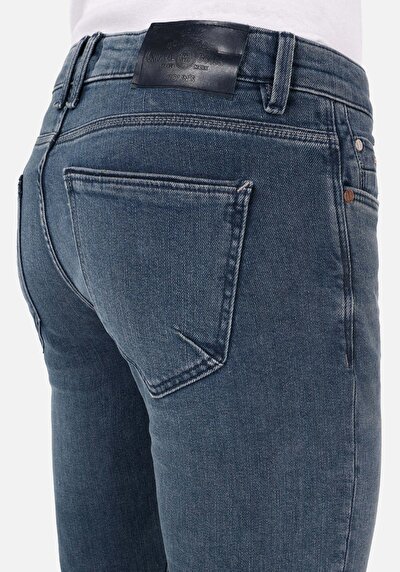Afficher les détails de 041 Danny Pantalon Bleu Foncé Slim Leg Low Rise En Jean Slim Fit Homme