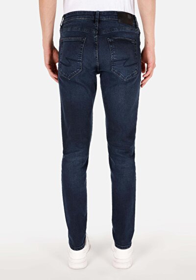 Image de 041 Danny Pantalon Bleu Foncé Slim Leg Low Rise En Jean Slim Fit Homme