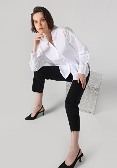 Afficher les détails de Chemise À Manches Longues Blanc Regular Fit   Femme