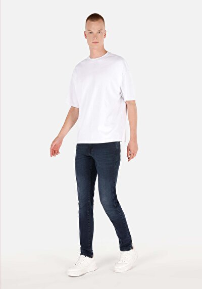 Image de 041 Danny Pantalon Bleu Foncé Slim Leg Low Rise En Jean Slim Fit Homme