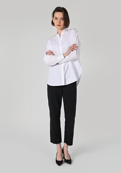 Afficher les détails de Chemise À Manches Longues Blanc Regular Fit   Femme