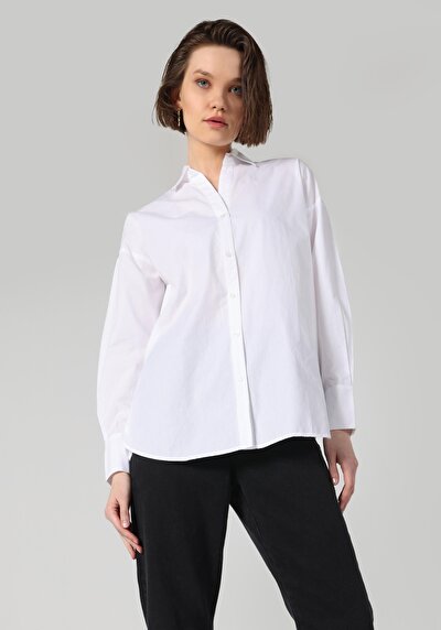 Afficher les détails de Chemise À Manches Longues Blanc Regular Fit   Femme