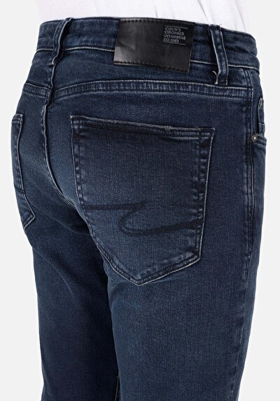 Afficher les détails de 041 Danny Pantalon Bleu Foncé Slim Leg Low Rise En Jean Slim Fit Homme