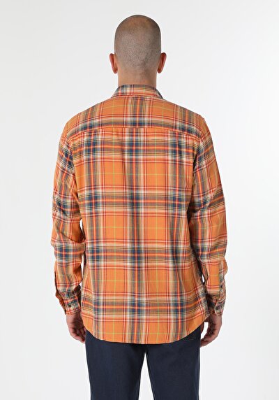 Image de Chemise À Manches Longues Safran Regular Fit Plaid Oxford Homme
