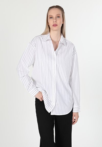 Image de Chemise À Manches Longues Blanc    Femme