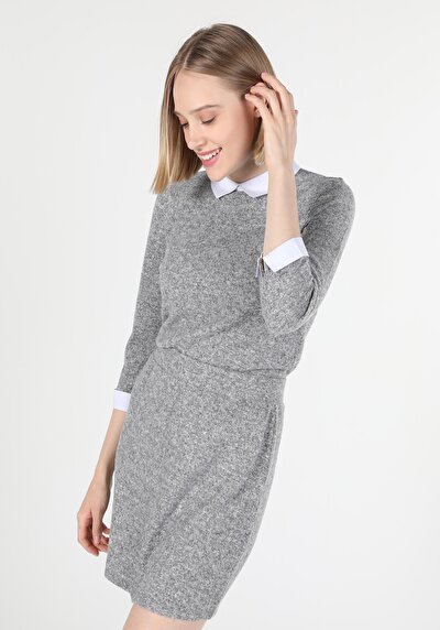 Image de T-shirt À Manches Longues Gris Regular Fit Femme