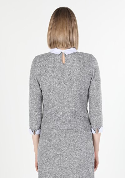 Image de T-shirt À Manches Longues Gris Regular Fit Femme