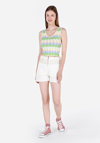 Image de Short Bleu Mom Fit Femme