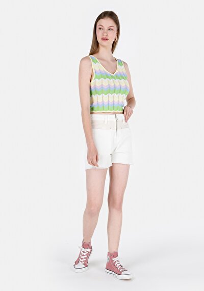 Image de Short Bleu Mom Fit Femme
