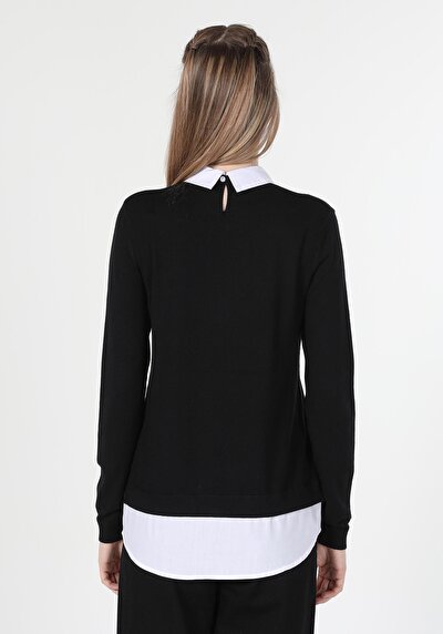 Image de Pull Noir Slim Fit Manches Longues  Femme