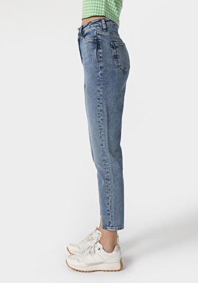 Image de 896  Maria Pantalon Bleu   En  Mom Fit Femme