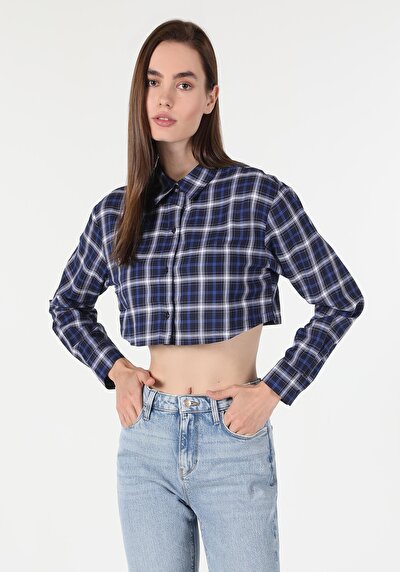 Image de Chemise À Manches Longues Marine    Femme