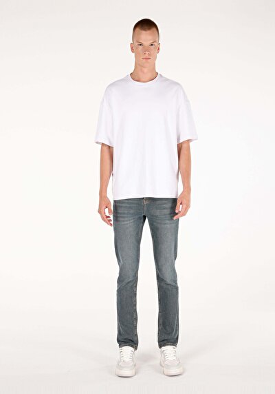 Image de 044 Karl Pantalon Bleu Foncé Straight Leg Low Rise En Straight Fit Homme