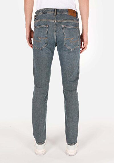 Image de 044 Karl Pantalon Bleu Foncé Straight Leg Low Rise En  Straight Fit Homme