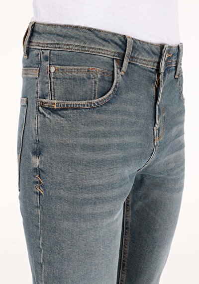 Image de 044 Karl Pantalon Bleu Foncé Straight Leg Low Rise En  Straight Fit Homme