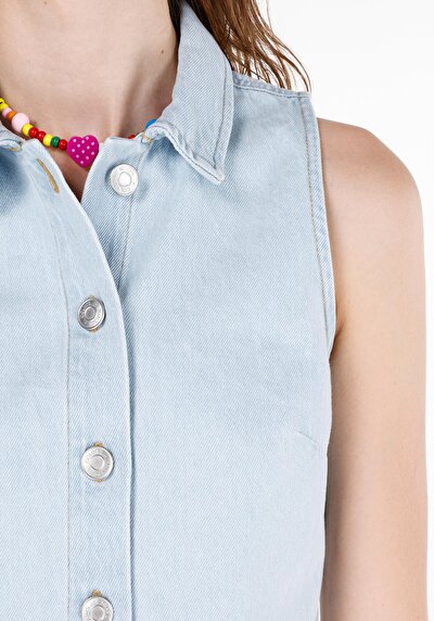 Afficher les détails de Gilet Bleu Regular Fit Femme