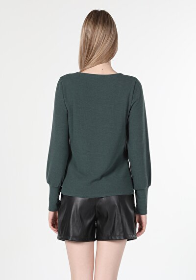Image de T-shirt À Manches Longues Vert Regular Fit  Femme