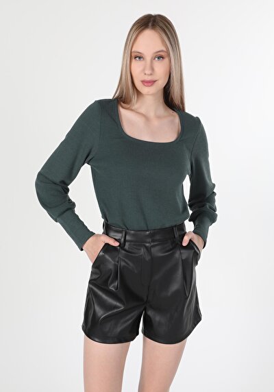 Image de T-shirt À Manches Longues Vert Regular Fit  Femme