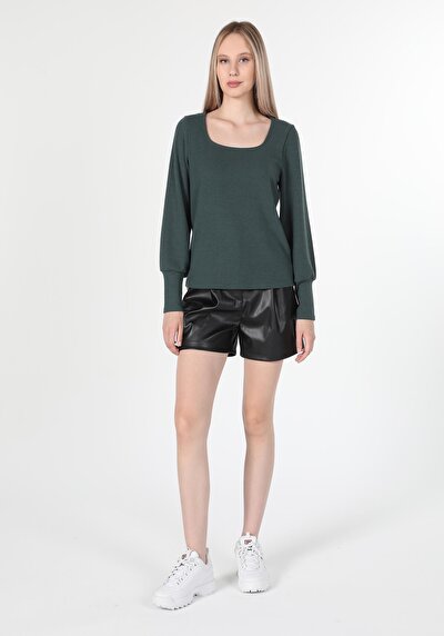 Image de T-shirt À Manches Longues Vert Regular Fit  Femme