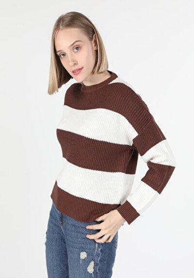 Afficher les détails de Pull Marron Regular Fit   Femme