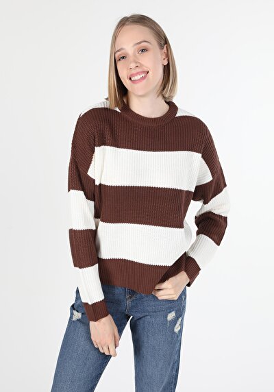Afficher les détails de Pull Marron Regular Fit   Femme