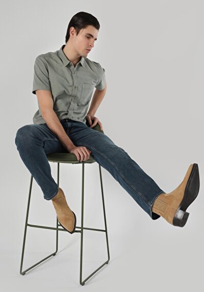 Image de 045 David Pantalon Bleu En Regular Fit Homme
