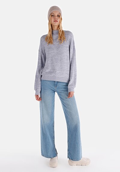 Image de T-shirt À Manches Longues Bleu Regular Fit  Femme