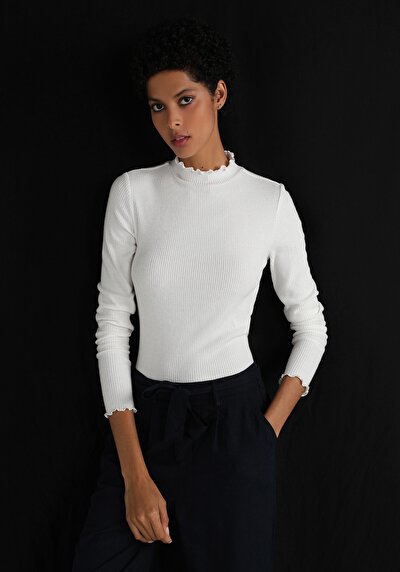 Image de T-shirt À Manches Longues Blanc Slim Fit  Femme