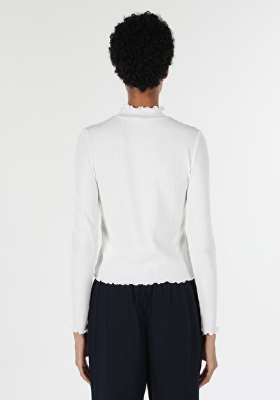 Image de T-shirt À Manches Longues Blanc Slim Fit Femme