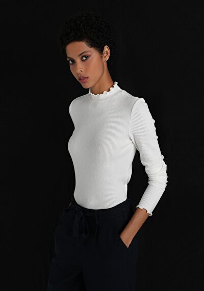 Image de T-shirt À Manches Longues Blanc Slim Fit Femme