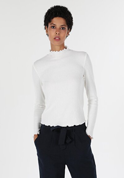 Image de T-shirt À Manches Longues Blanc Slim Fit  Femme