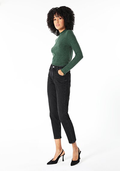 Image de T-shirt À Manches Longues Vert Slim Fit Femme