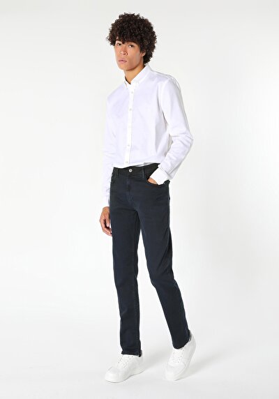 Afficher les détails de Pantalon Marine Straight Leg  En  Straight Fit Homme