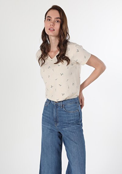 Image de T-shirt À Manches Courtes Ecru Femme