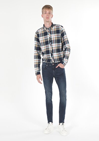 Image de 040 Alex Pantalon Bleu Foncé Skinny Leg En Skinny Fit Homme