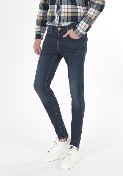 Afficher les détails de 040 Alex Pantalon Bleu Foncé Skinny  Leg  En  Skinny Fit Homme