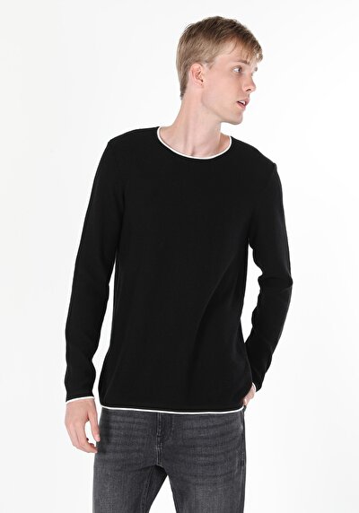 Image de Pull Noir Regular Fit   Homme