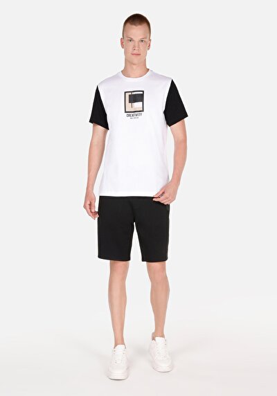 Afficher les détails de T-shirt À Manches Courtes Blanc Regular Fit  Homme