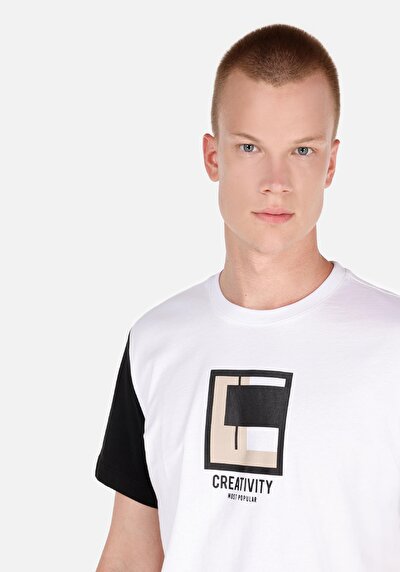 Image de T-shirt À Manches Courtes Blanc Regular Fit Homme