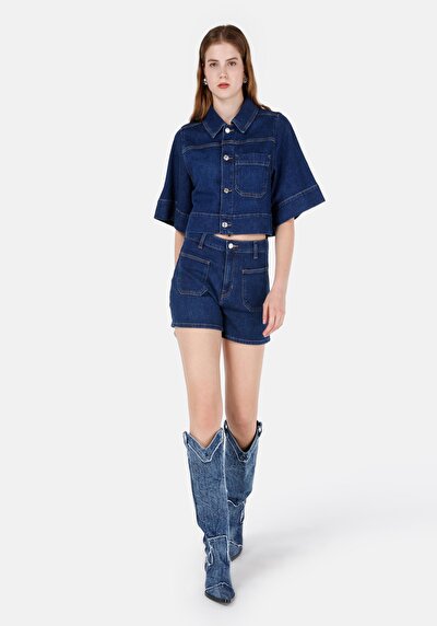 Image de Short Noir Mom Fit Femme