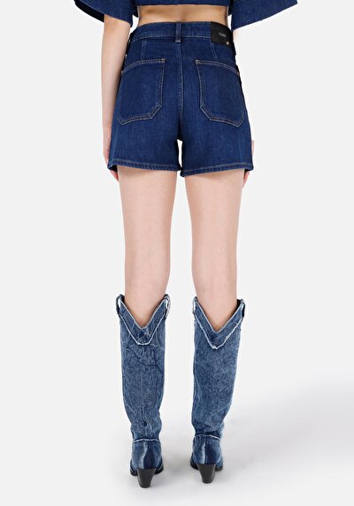 Image de Short Noir Mom Fit Femme