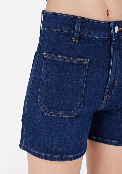 Afficher les détails de Short Noir Mom Fit Femme
