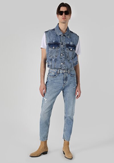 Image de 058 Otto Pantalon Bleu En Loose Tapered Fit Homme